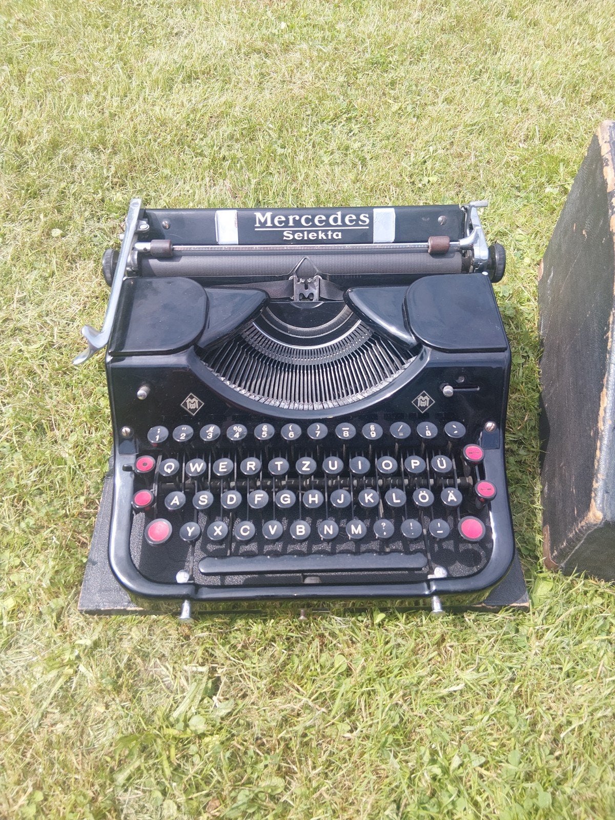 Werkende Vintage Mercedes Selekta Typemachine met Koffer (Ja, Verzamelen, Militaria | Tweede Wereldoorlog, Ophalen, Landmacht
