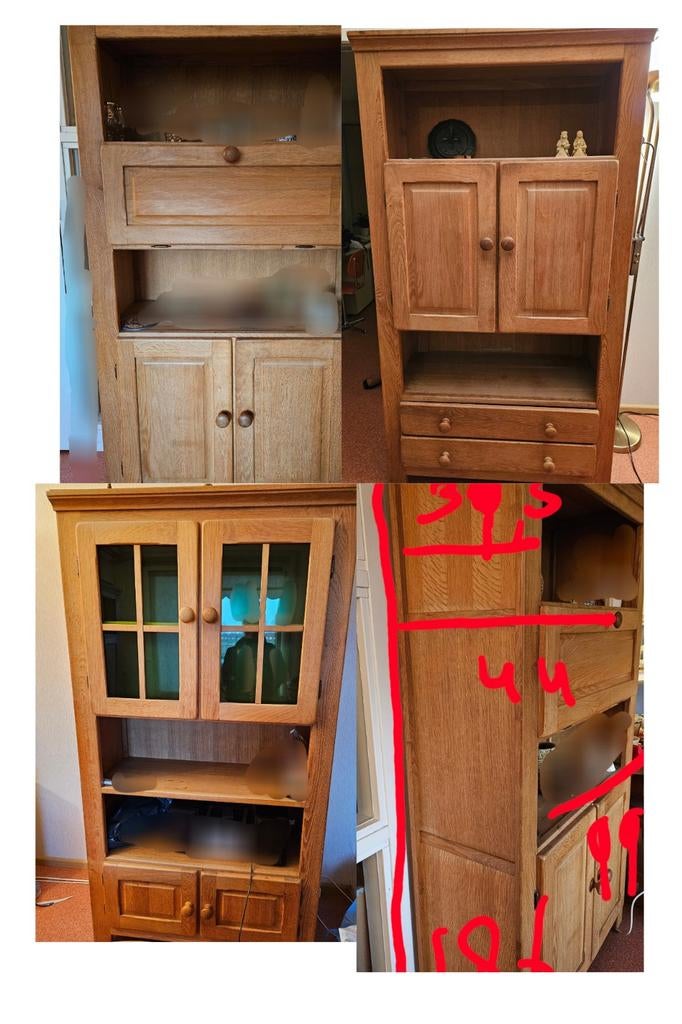 BIEDEN: set 3 eiken kasten in ENKHUIZEN, ook apart., Huis en Inrichting, Kasten | Wandmeubels, Ophalen, Eikenhout, Zo goed als nieuw