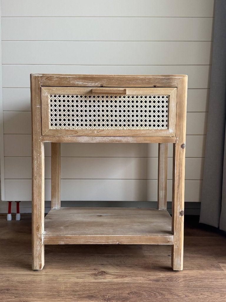 Nachtkastje Webbing Bandung - Xenos, Ophalen, 55 tot 70 cm, Zo goed als nieuw, 45 tot 65 cm