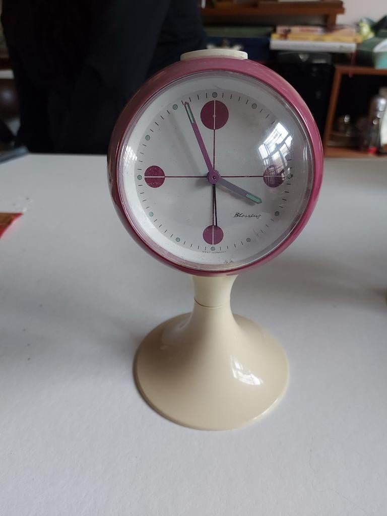 Vintage Blessing W. Germany Wekker - Retro Design, Ophalen of Verzenden, Gebruikt, Analoog