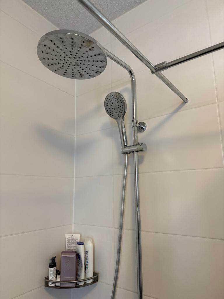 Opbouw douche met thermostaatkraan, Doe-het-zelf en Verbouw, Sanitair, Ophalen, Gebruikt, Chroom, Douche