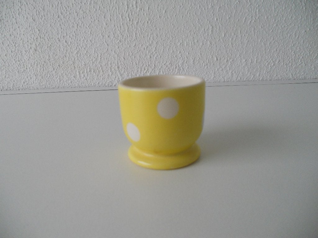 Eierdop stippen geel, Antiek en Kunst, Ophalen of Verzenden