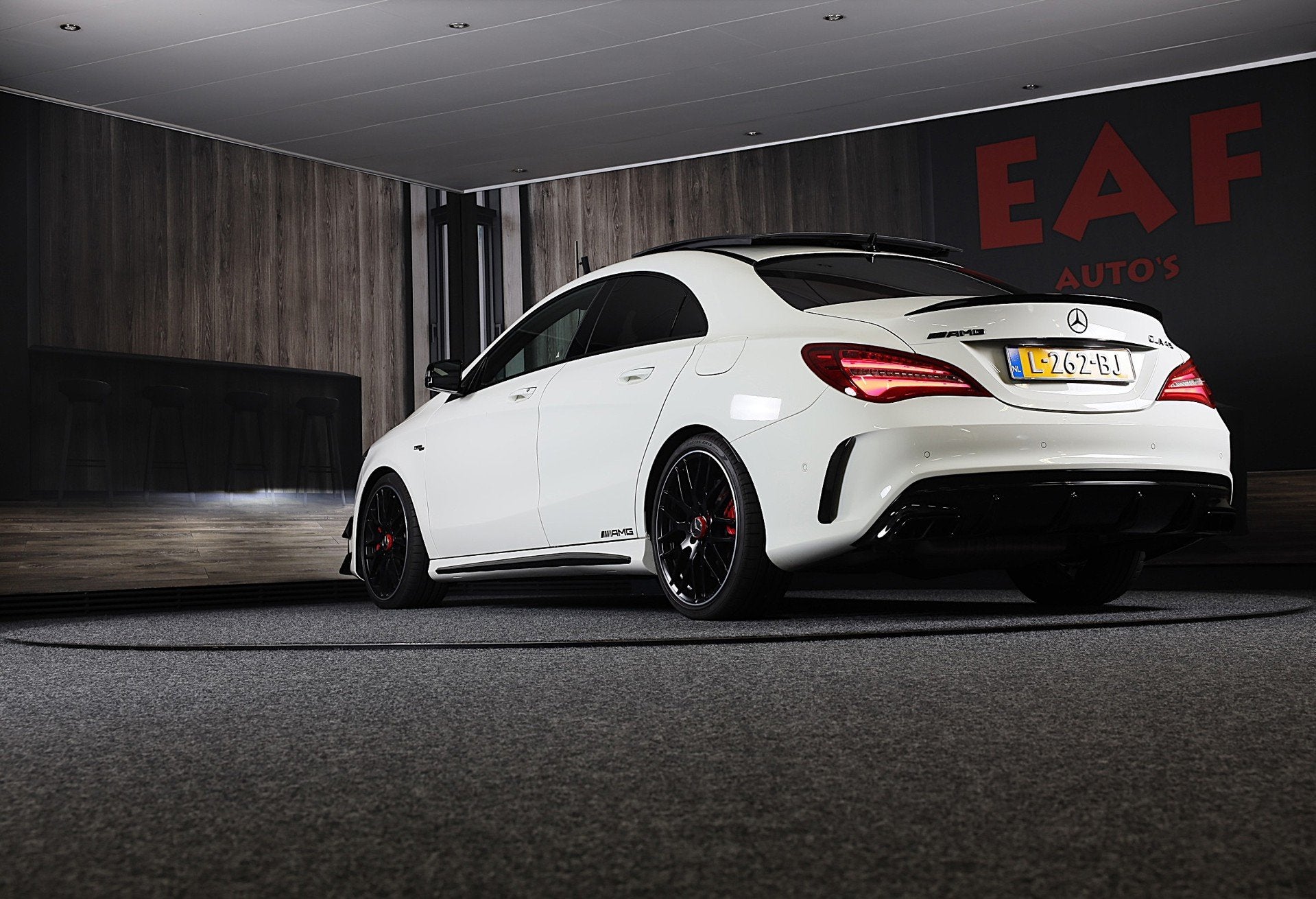 Mercedes-Benz CLA-klasse AMG 45 4MATIC Ambition / Schaalstoe, Auto's, Automaat, Gebruikt, 4 cilinders, Wit