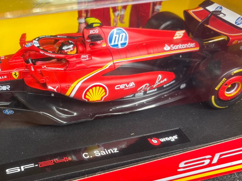 Ferrari SF-24 Sainz Burago 1:18 ! C4F, ., Burago, Nieuw, Ophalen of Verzenden