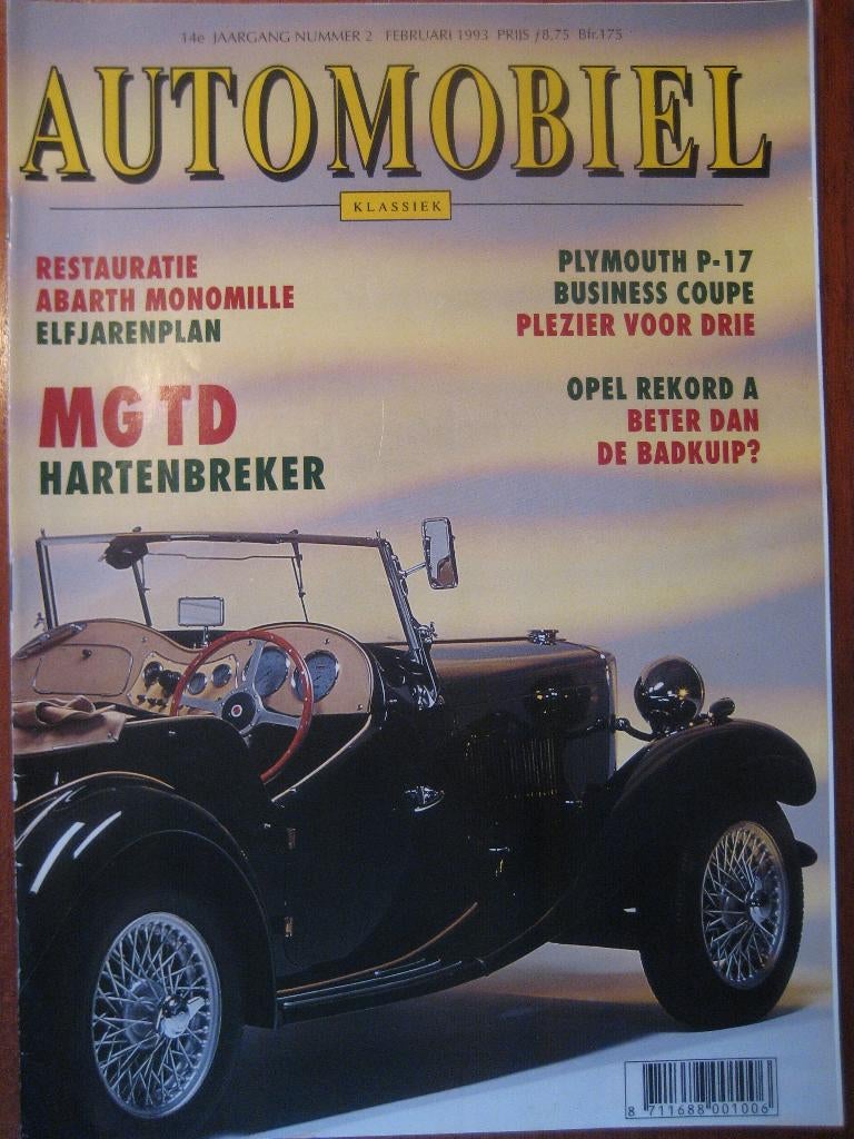 Het Automobiel 2 1993 MG TD, Opel Rekord A, Abarth Monomille, Boeken, Ophalen of Verzenden, Nieuw, Opel