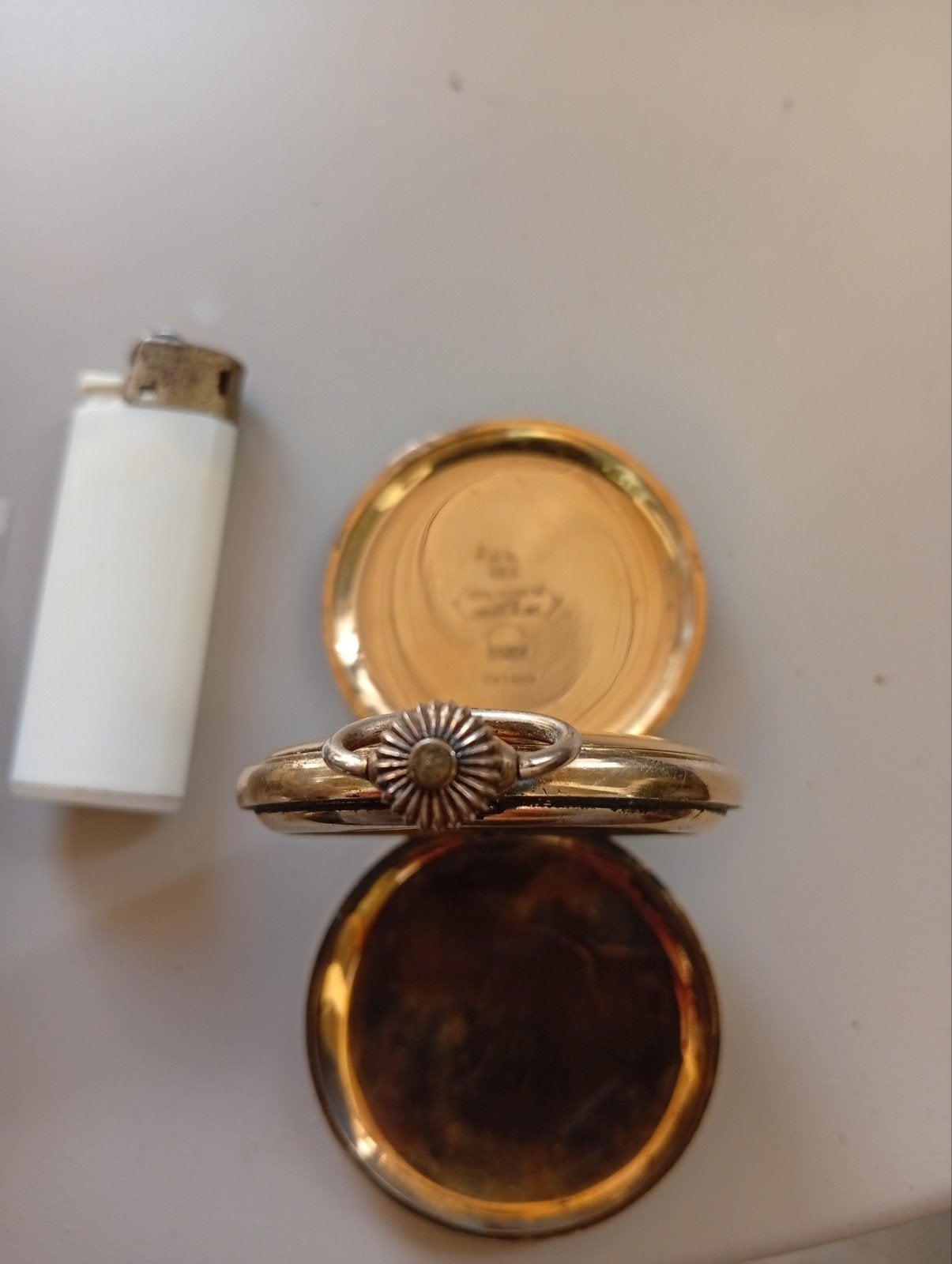 Antiek verguld zakhorloge MGBM Genève, Ophalen of Verzenden, Overige materialen, Overige typen, Verguld