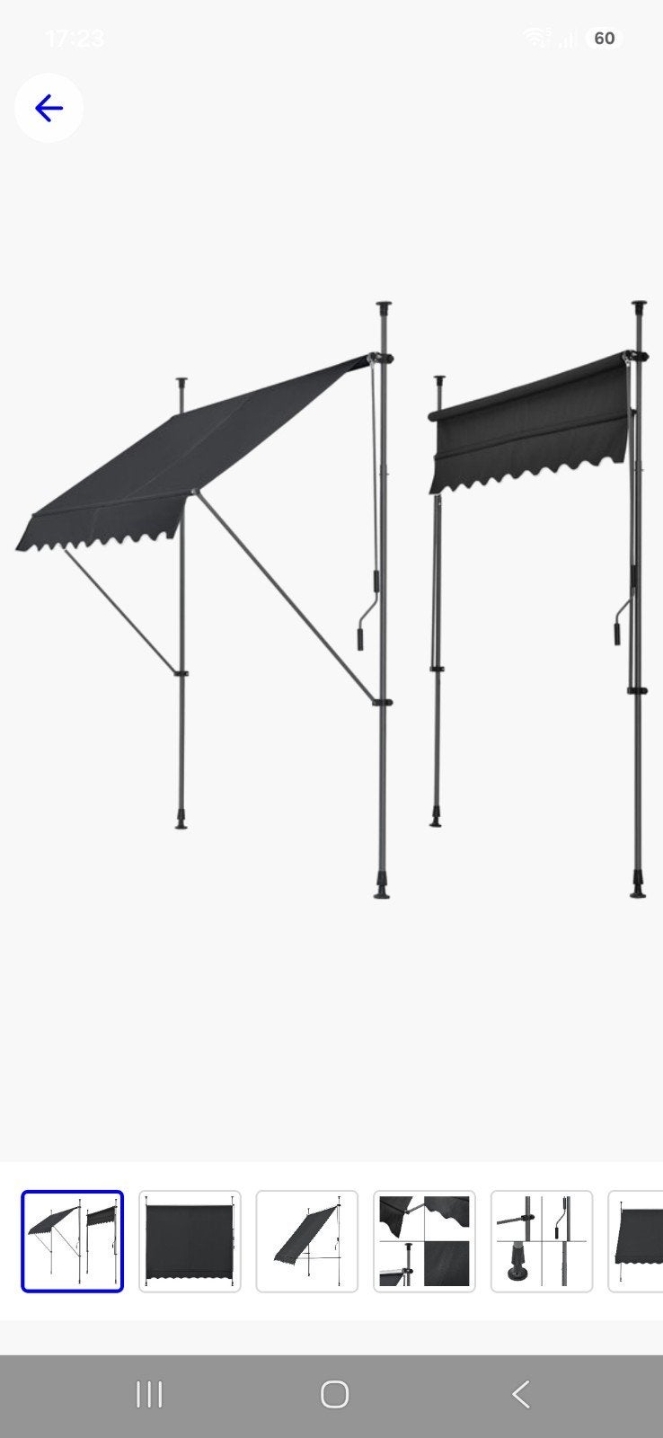 Zonnescherm / Uitvalscherm, Ophalen, Zo goed als nieuw, 150 tot 300 cm, 250 cm tot 450 cm