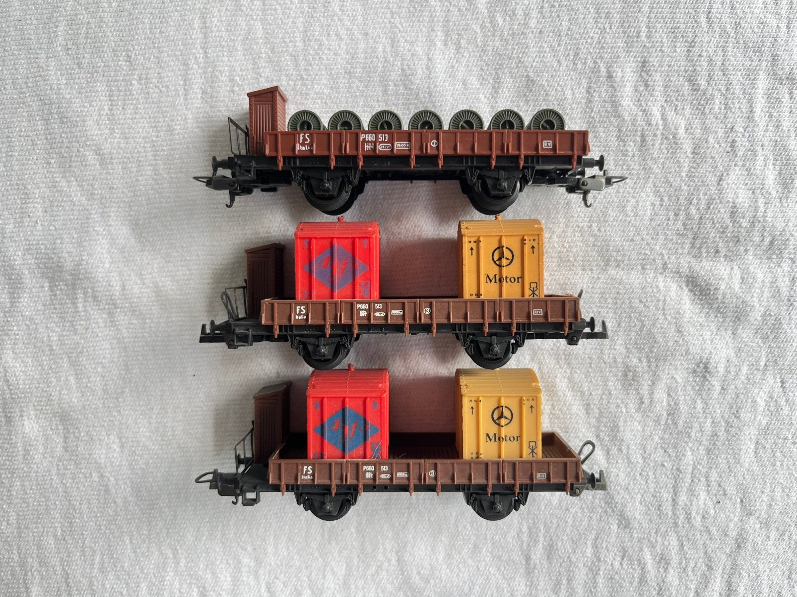 3x Lima FS italia goederenwagons H0, Hobby en Vrije tijd, Modeltreinen | H0, Gebruikt, Gelijkstroom, Wagon, Ophalen of Verzenden