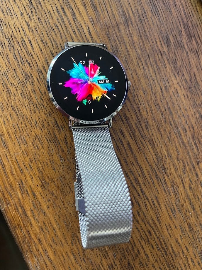 Stijlvolle Smartwatch met Zilveren Milanese Band, Onbekend, Ophalen of Verzenden, Zo goed als nieuw, Android
