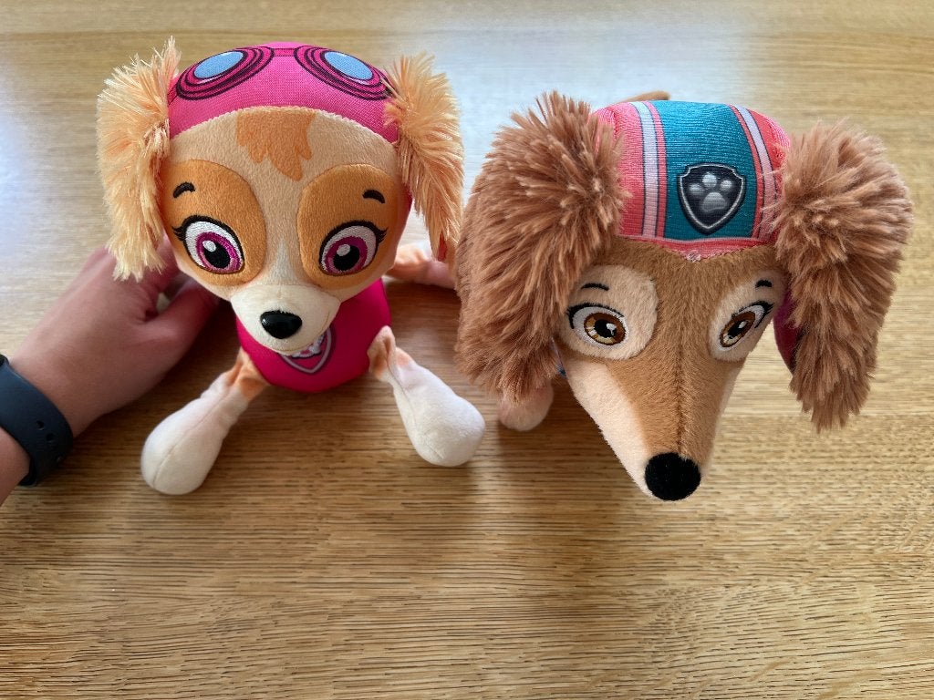 Paw Patrol Skye & Liberty knuffels set incl. orginele labels, Overige merken, Verzenden, Hond, Zo goed als nieuw