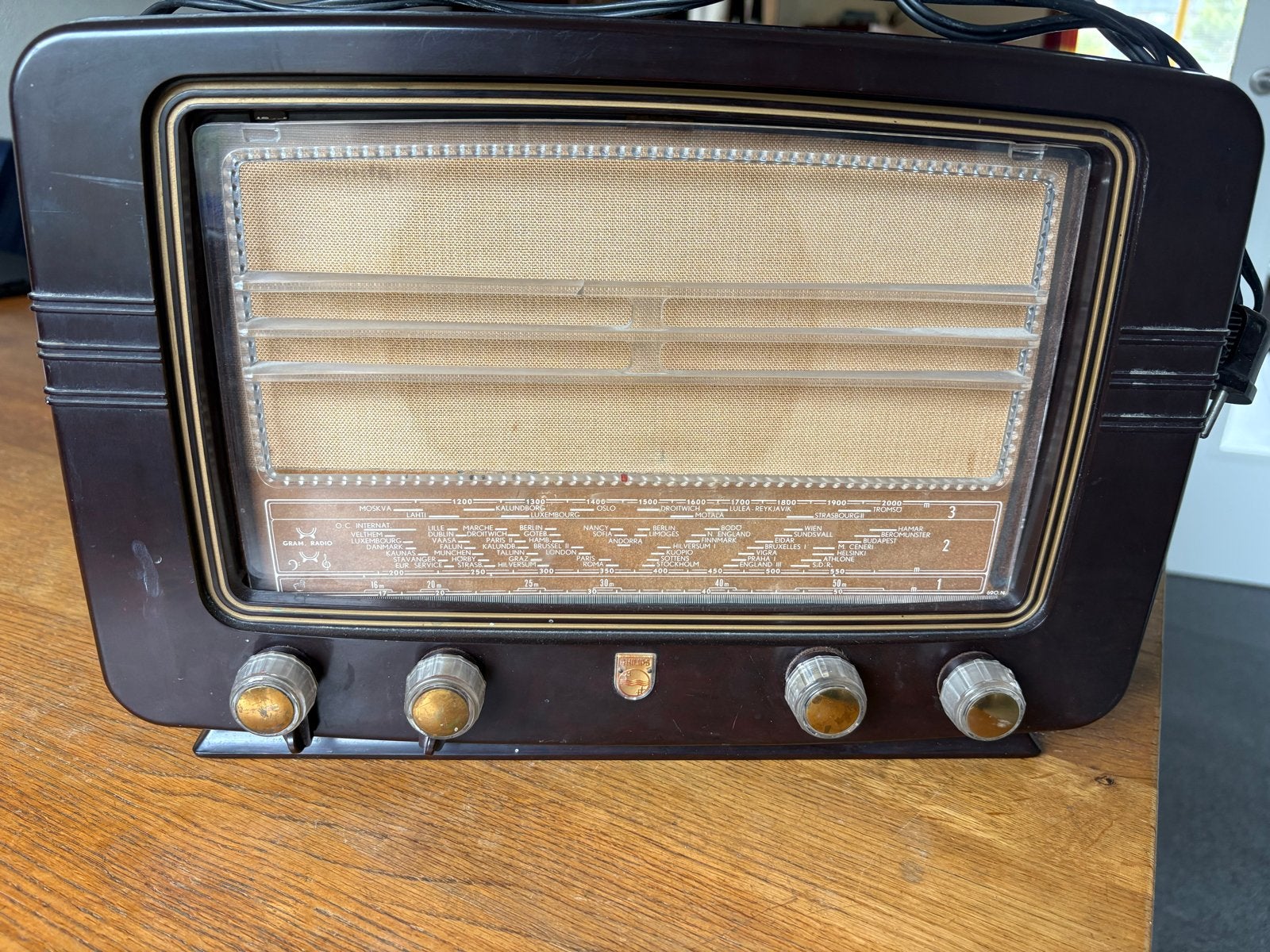 Vintage Philips Interphone AF7800 buizenradio - Jaren '50, Ophalen, Gebruikt, Radio