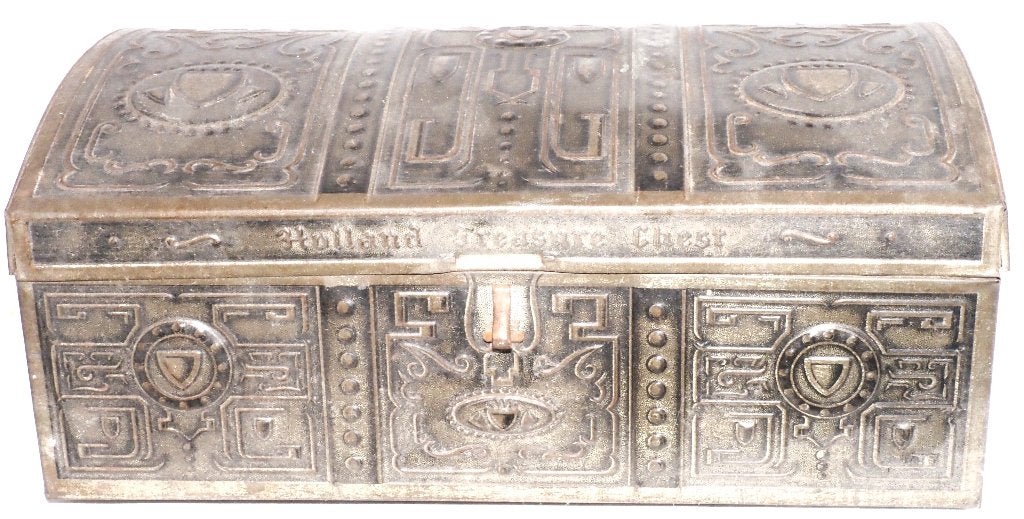 vintage 'Holland Treasure Chest' koekjes- of snoepblik, Ophalen of Verzenden, Metaal, Overige merken, Overige typen