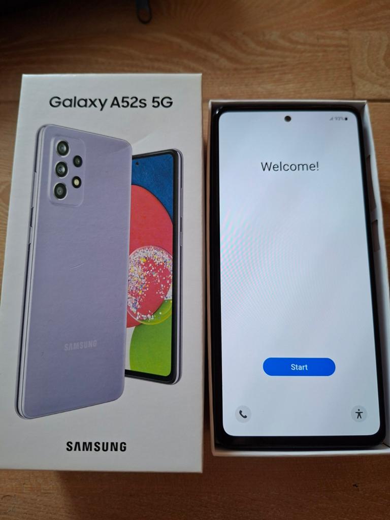 Samsung Galaxy A52s 5G 128GB Lavendel - Zo goed als nieuw, Telecommunicatie, Mobiele telefoons | Samsung, Ophalen of Verzenden