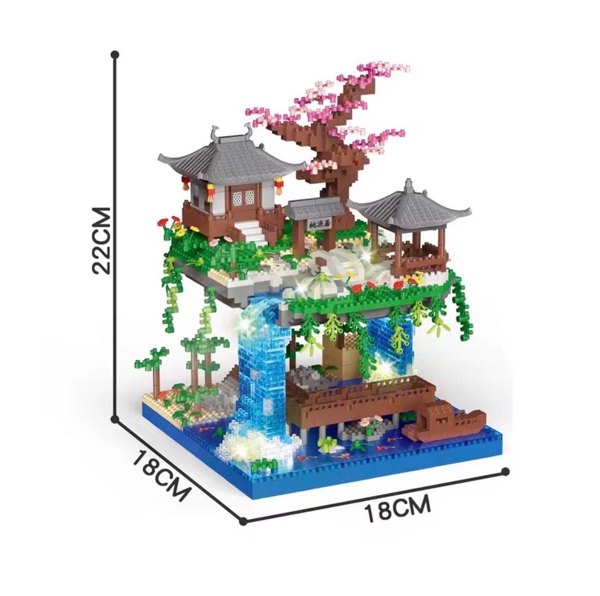 Bouwset Japanse Tuin met Waterval en Sakura Boom, Ophalen of Verzenden, Nieuw, Overige merken