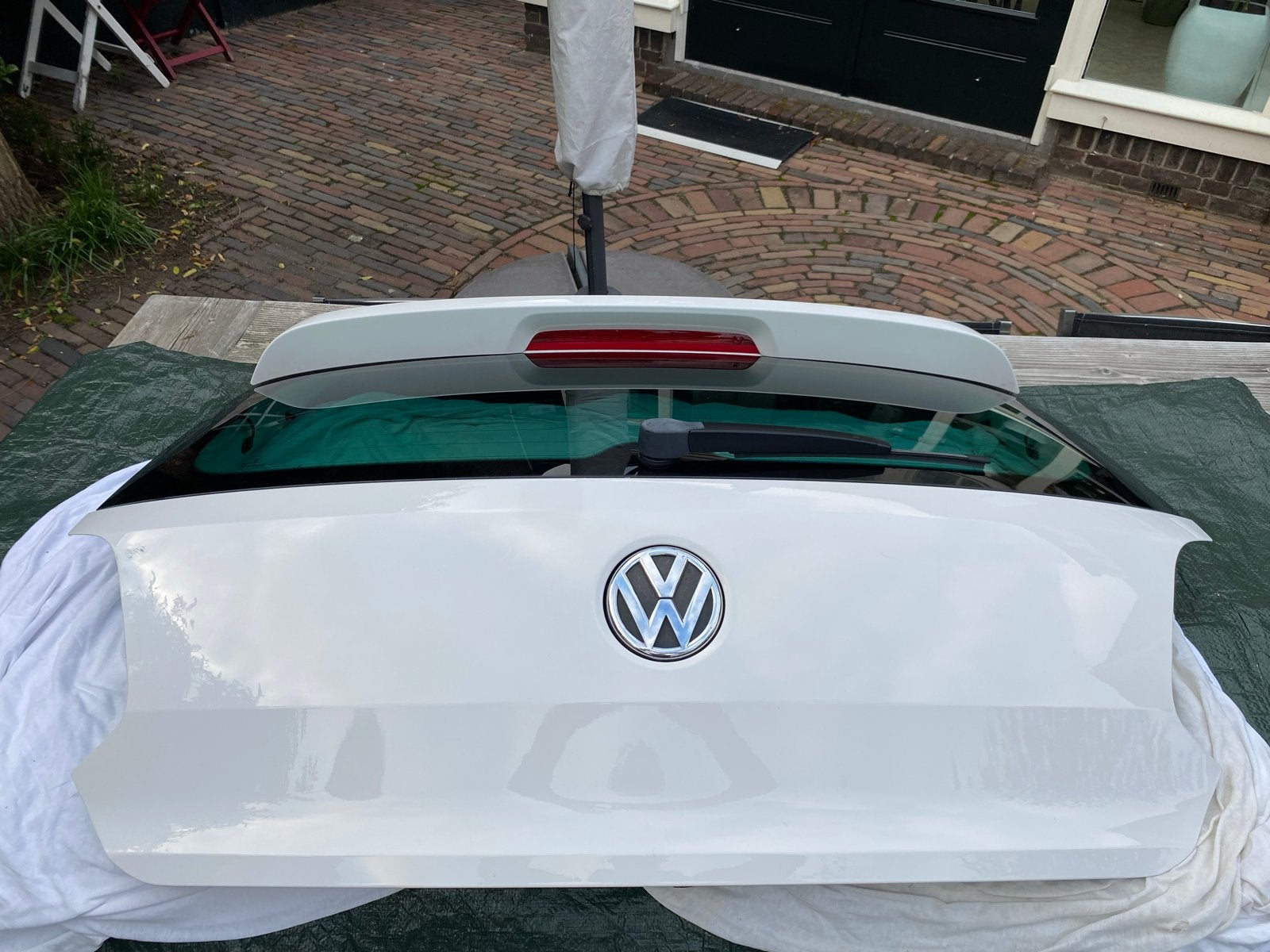 VW Polo 6R (2012) Achterklep wit met R-Line spoiler, Ophalen, Gebruikt, Achterklep, Volkswagen
