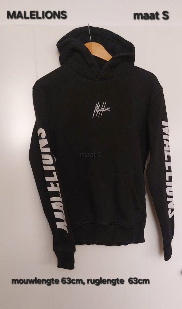 Hoodie Malelions maat S, Kleding | Heren, Ophalen, Zwart, Malelions, Gedragen