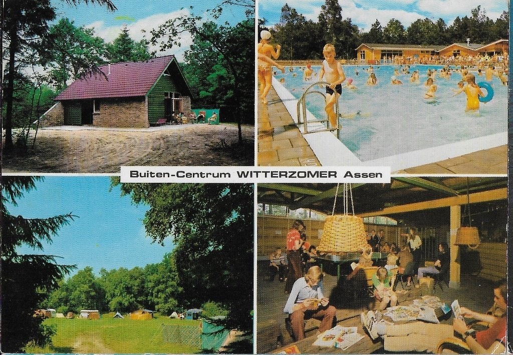 h19 gelopen ansichtkaart assen buiten centrum witterzomer, Ophalen of Verzenden, 1980 tot heden, Gelopen, Drenthe