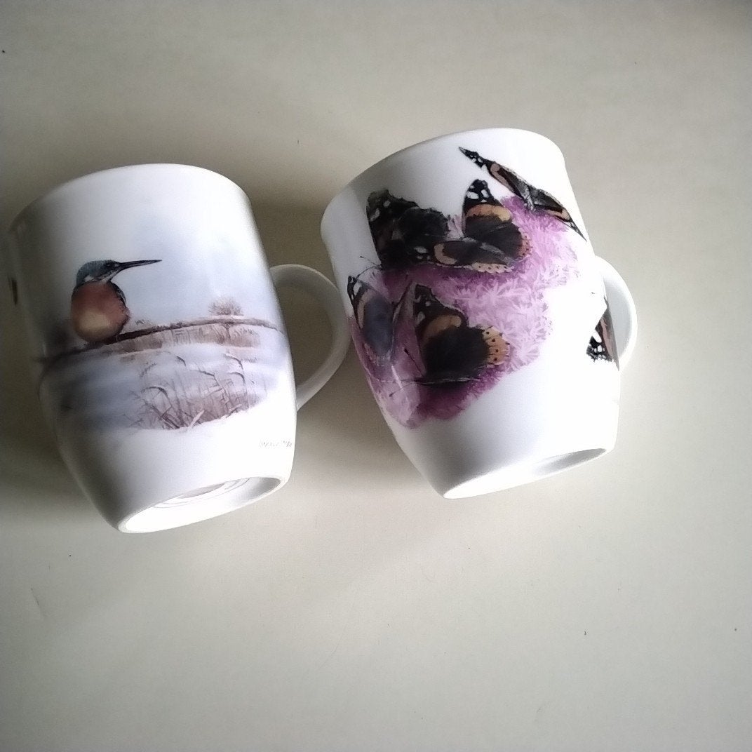 Marjolein bastin  mok ijsvogel , vlinders, haas, Ophalen of Verzenden, Zo goed als nieuw, Overige stijlen, Kop(pen) en/of Schotel(s)