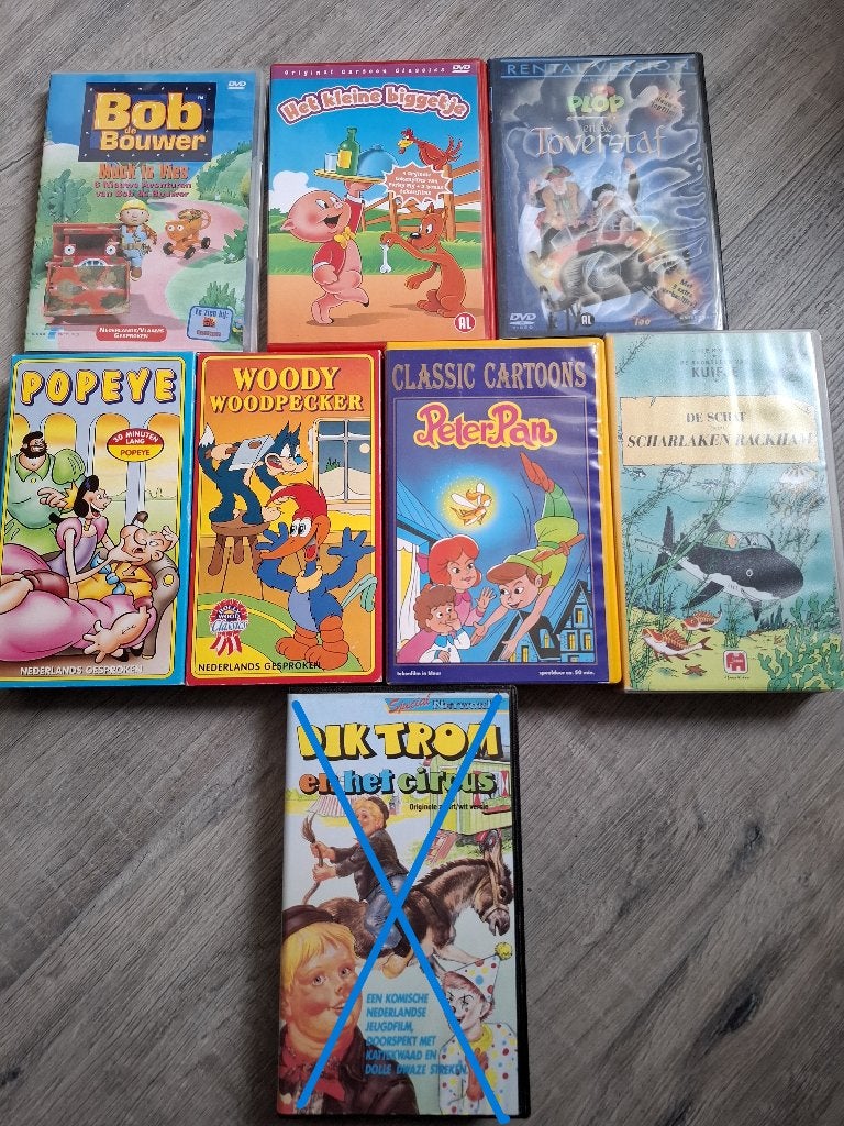 3x DVD en 4 VHS banden Jeugd / Kinderfilms, Alle leeftijden, Ophalen of Verzenden, Gebruikt, Overige typen