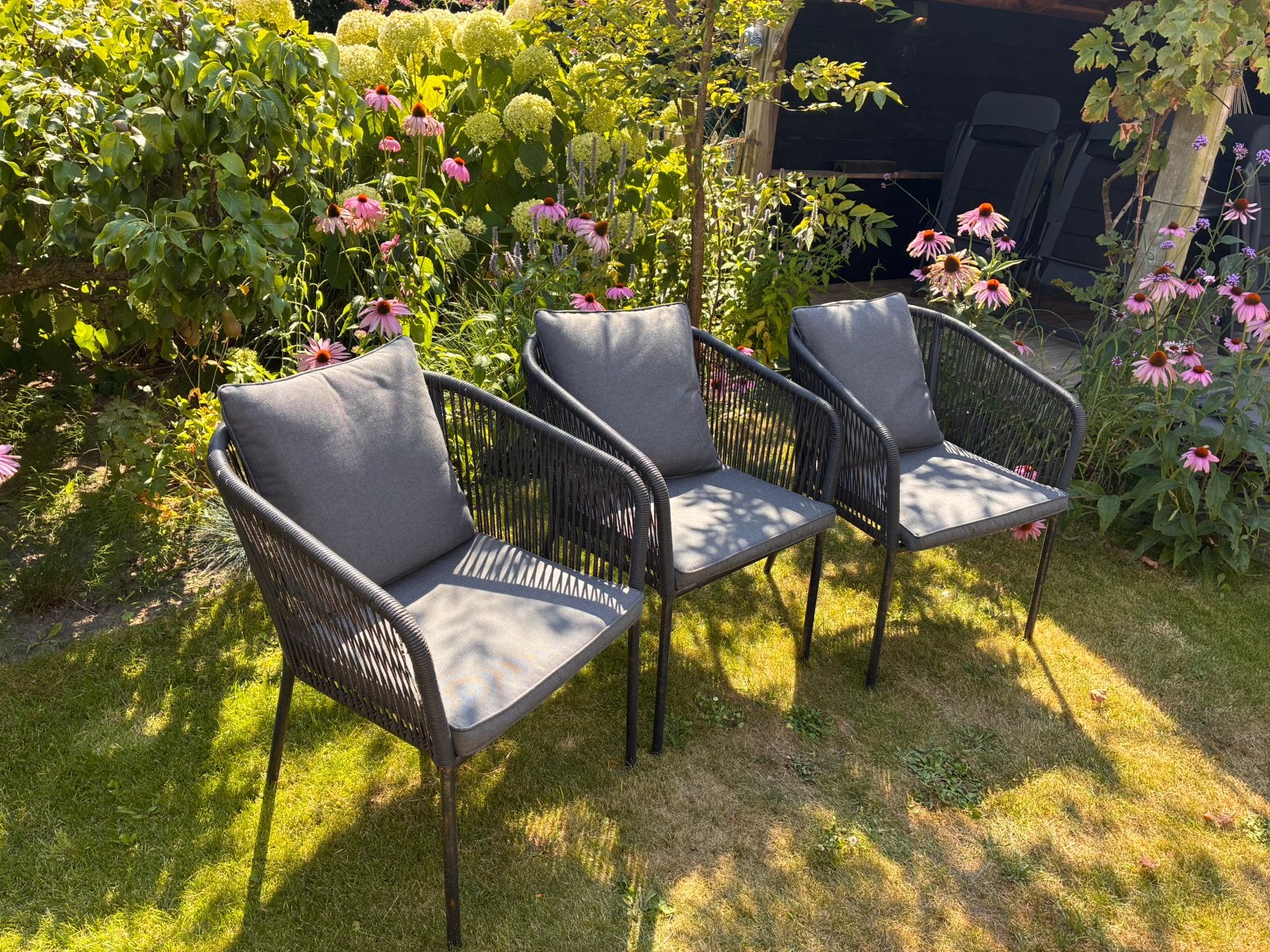 3 Zoey stoelen van Karwei met kussens, Tuin en Terras, Ophalen, Zo goed als nieuw, Metaal