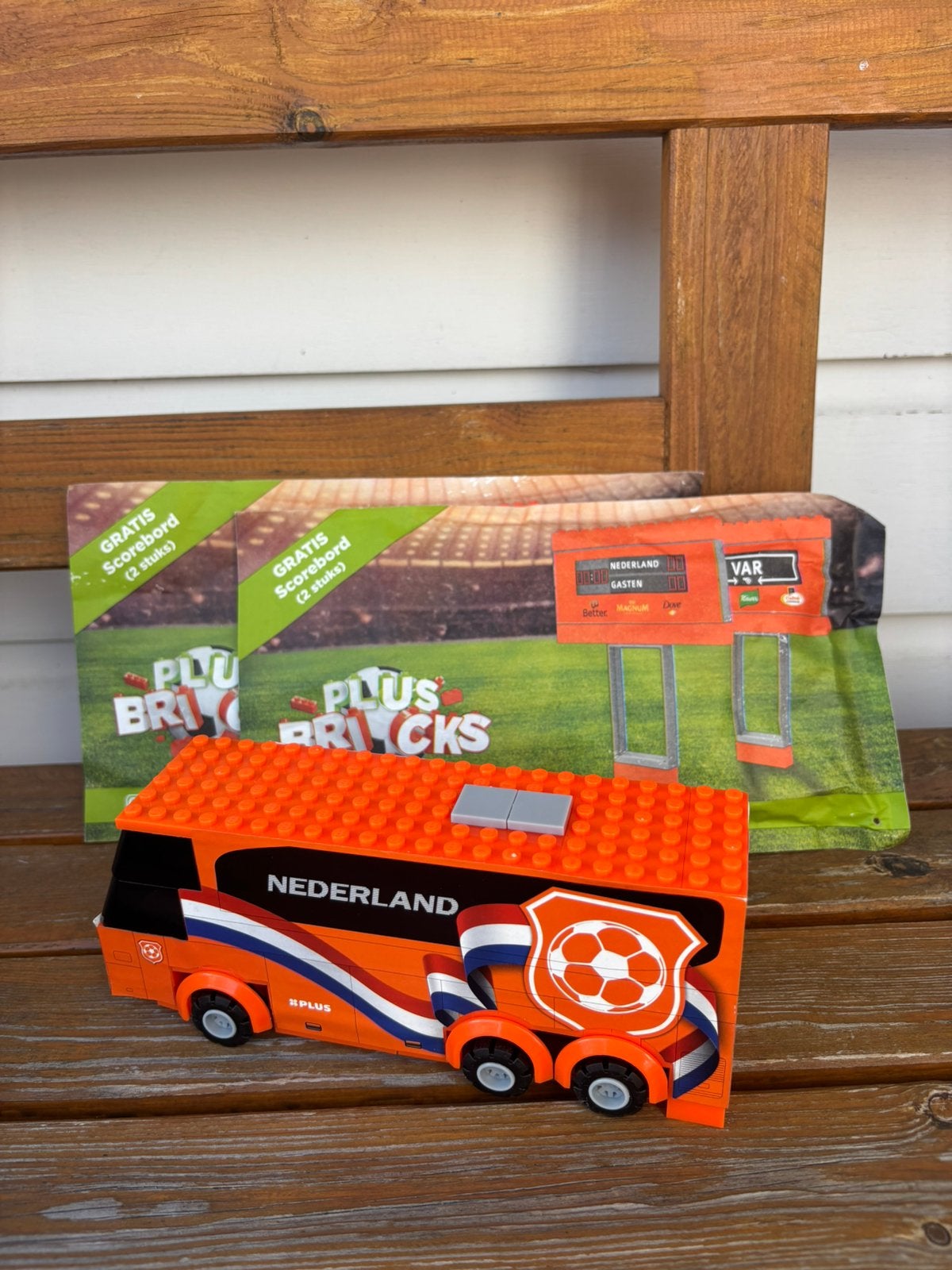 Plus bricks oranje spelersbus + scorebord | EK voetbal, Ophalen of Verzenden