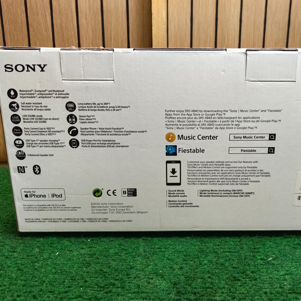 Sony SRS-XB43 Zwart Bluetooth Speaker - Nieuw, Sony, Nieuw, Support@sony.com, 1-7-1 Konan, Minato-ku
Tokyo 108-0075
Japan