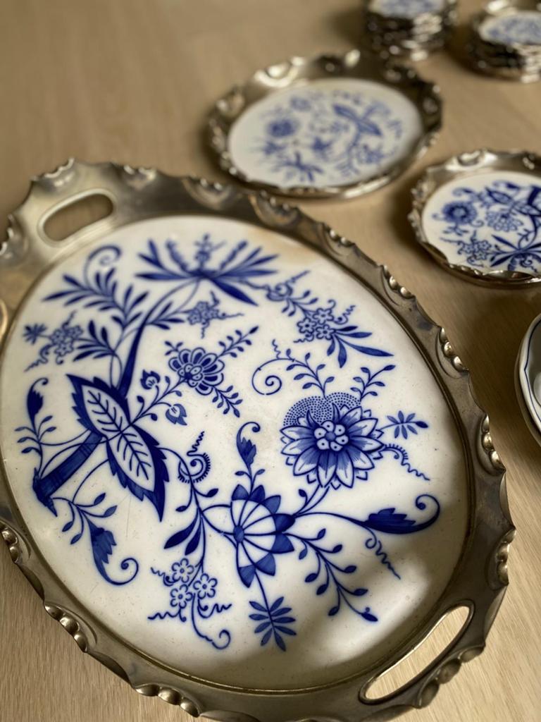 Antieke set van hutschenreuther, model zwiebelmuster, Antiek en Kunst, Ophalen of Verzenden