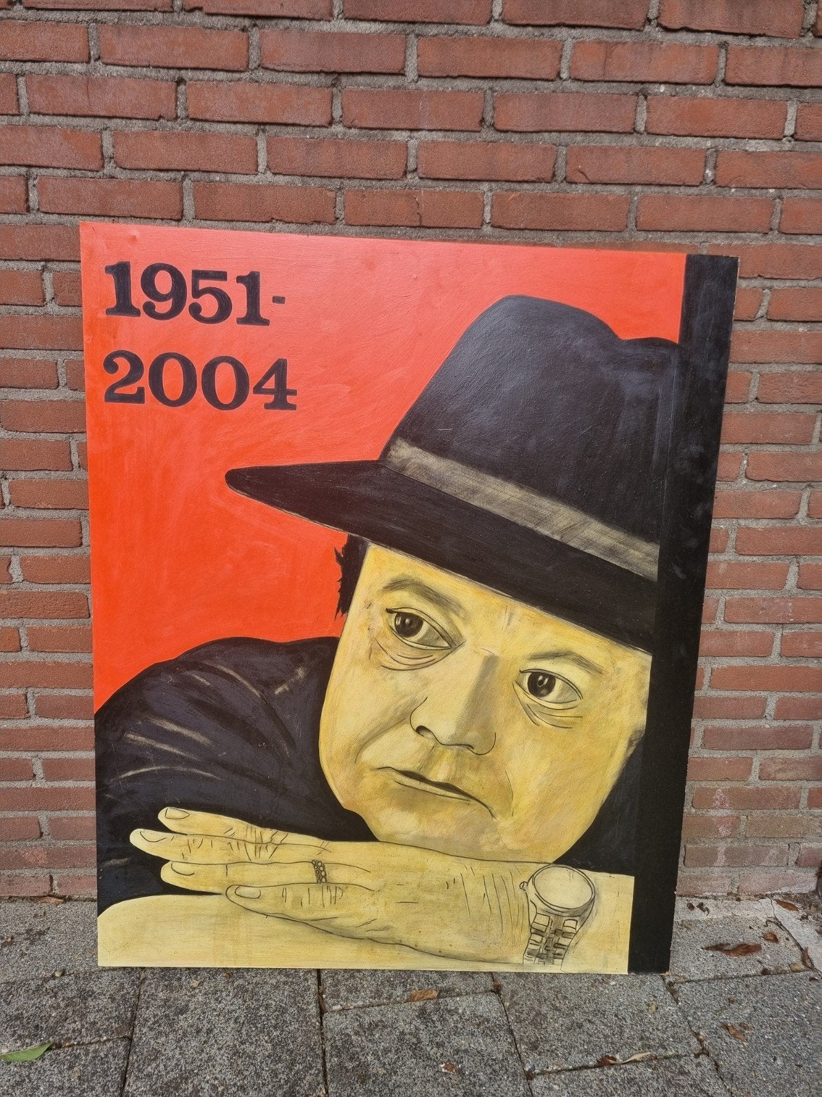 Zelfgeschilderd Andre Hazes Portret op Hout, Ophalen