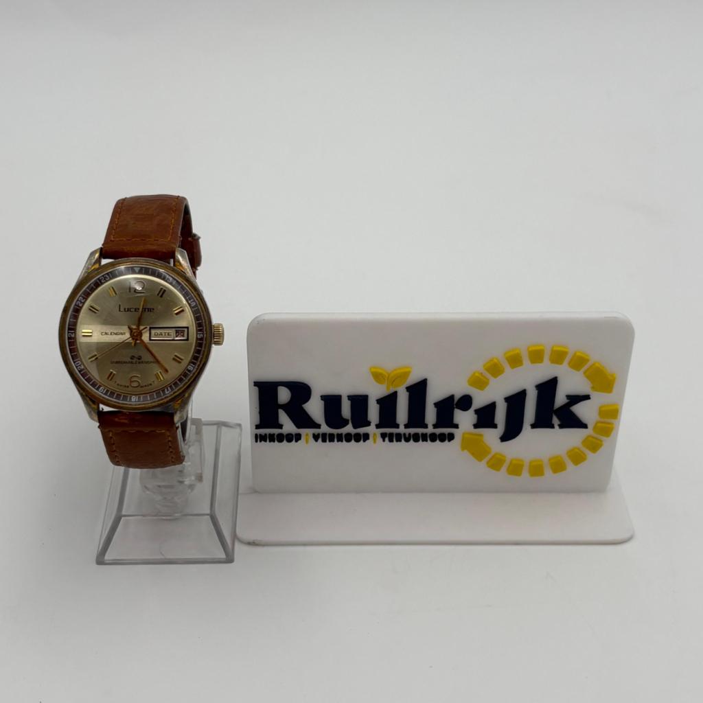 Lucerne Calendar vintage horloge - Prachtige wijzerplaat!, Ruilrijk, Zo goed als nieuw, Info@ruilrijk.nl, Neerstraat 60, 6041 KD Roermond