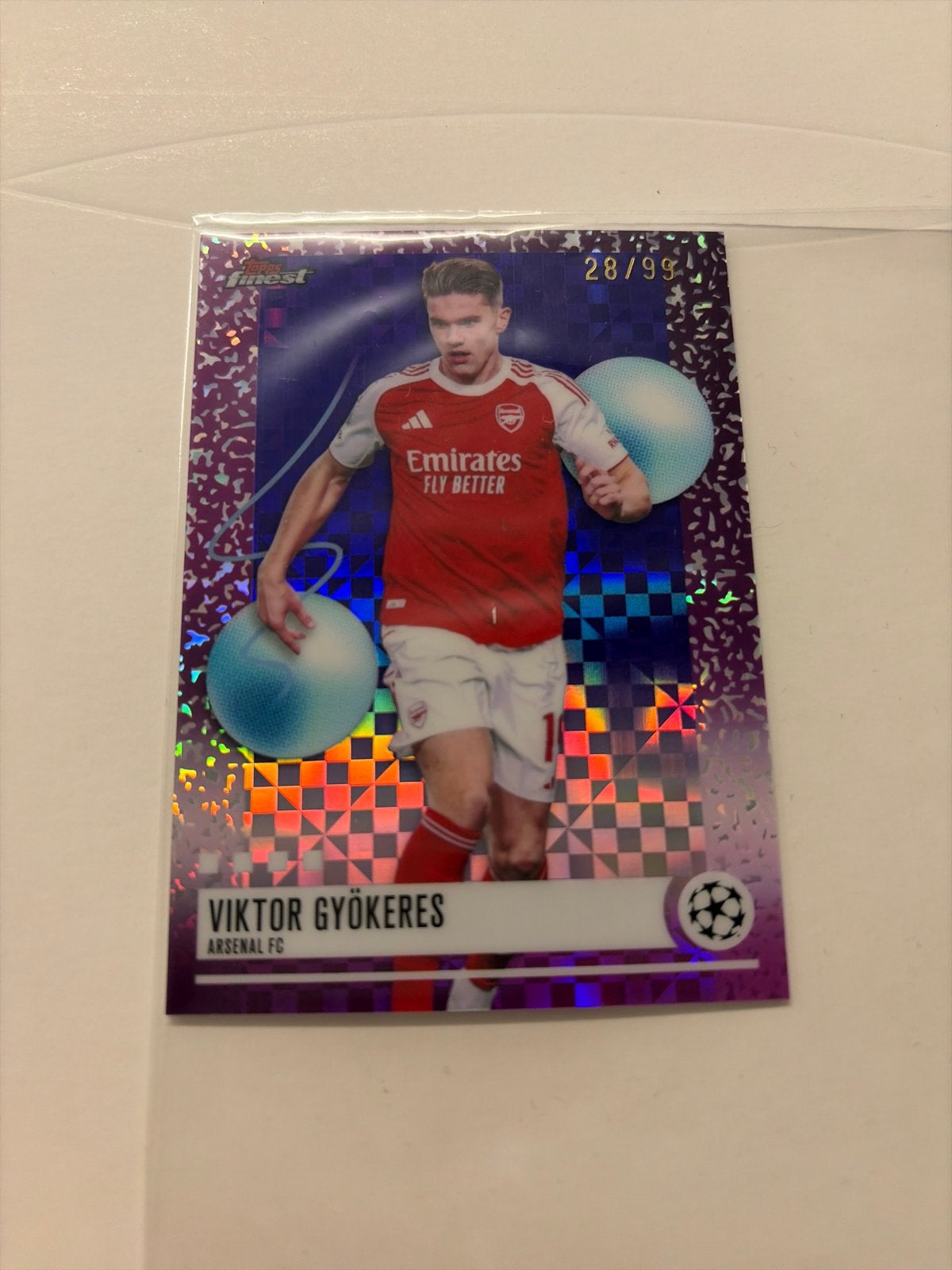 Viktor Gyökeres Arsenal FC Topps Finest Champions League, Ophalen of Verzenden, Zo goed als nieuw