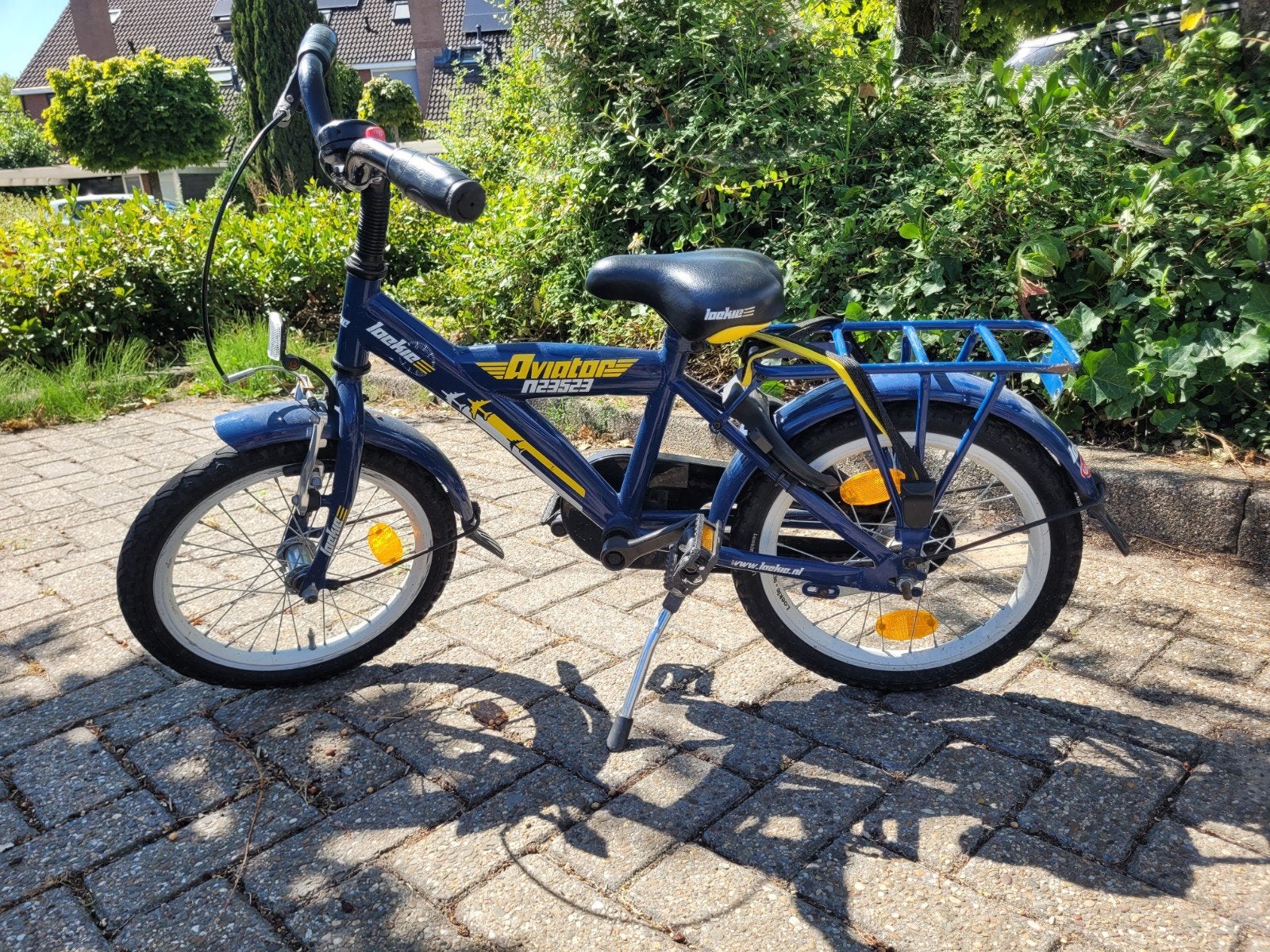 Loekie jongensfiets 16 inch - Blauw - Zo goed als nieuw, Ophalen, Terugtraprem, Aviator, Minder dan 16 inch