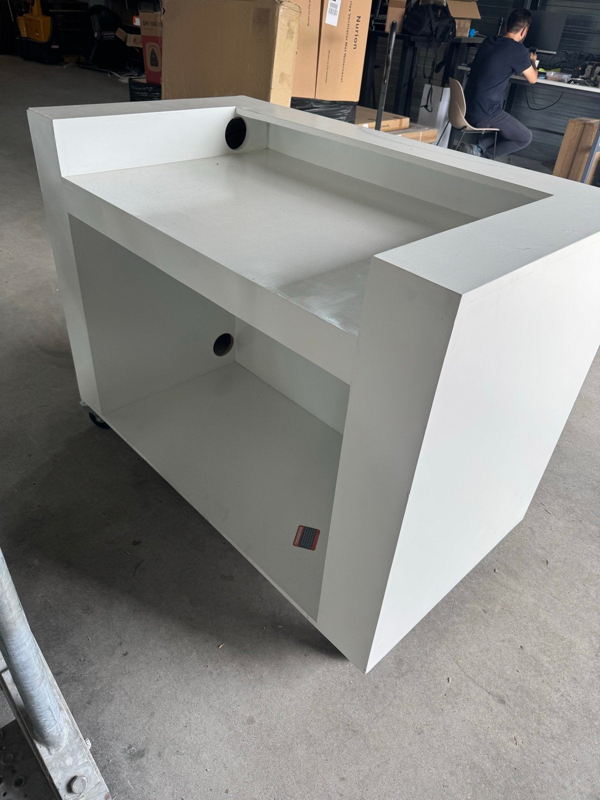Witte Balie met Opbergruimte en Wielen, Ophalen