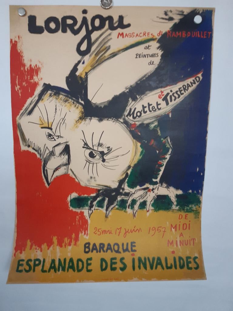 Originele poster Bernard Lorjou Esplanade Mourlot, Verzenden, A1 t/m A3, Reclame, Rechthoekig Staand