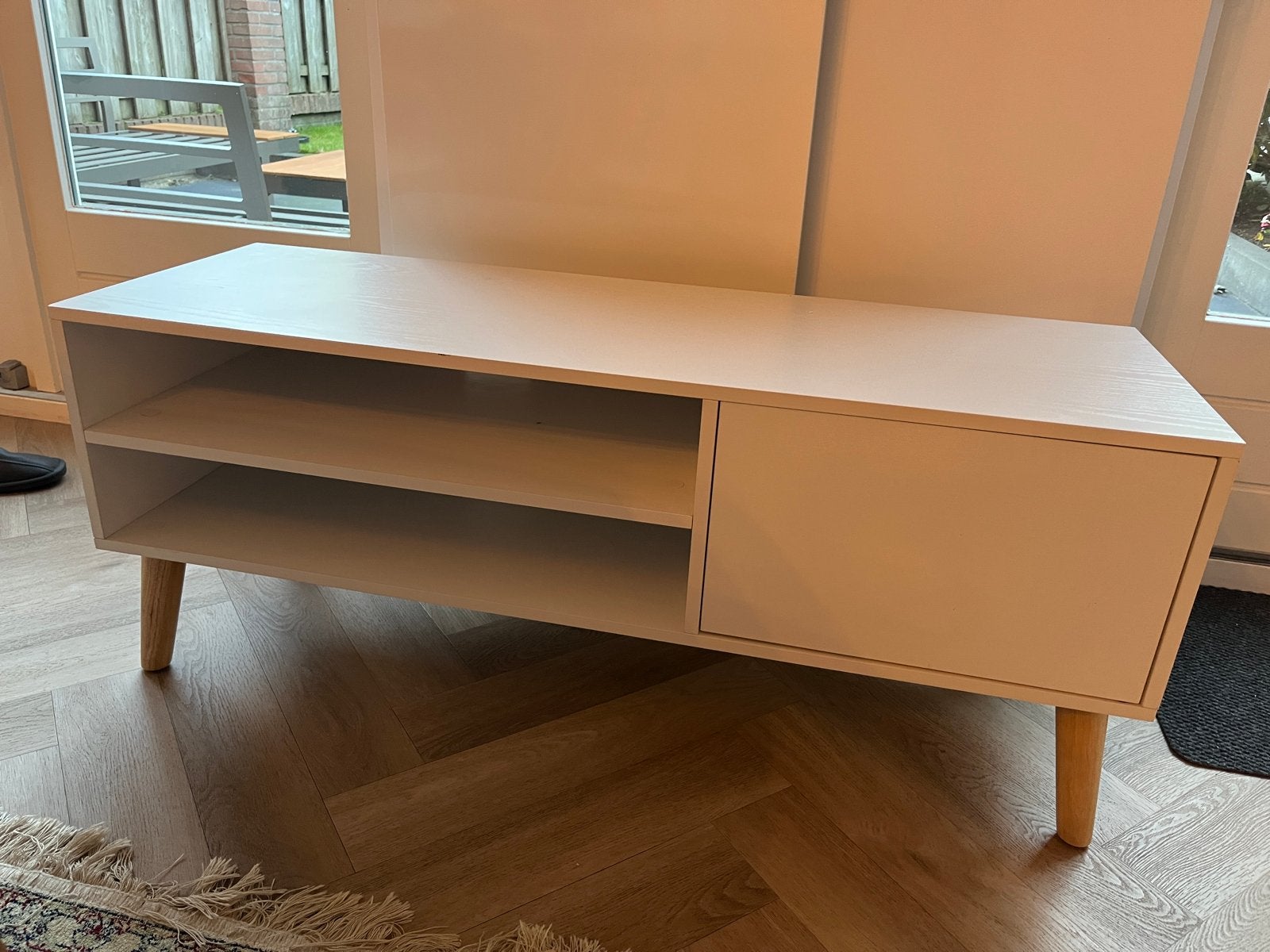 VASAGLE TV-meubel Miranta LTV120T46 - Wit - 120 cm, Ophalen, 100 tot 150 cm, Nieuw, Minder dan 100 cm