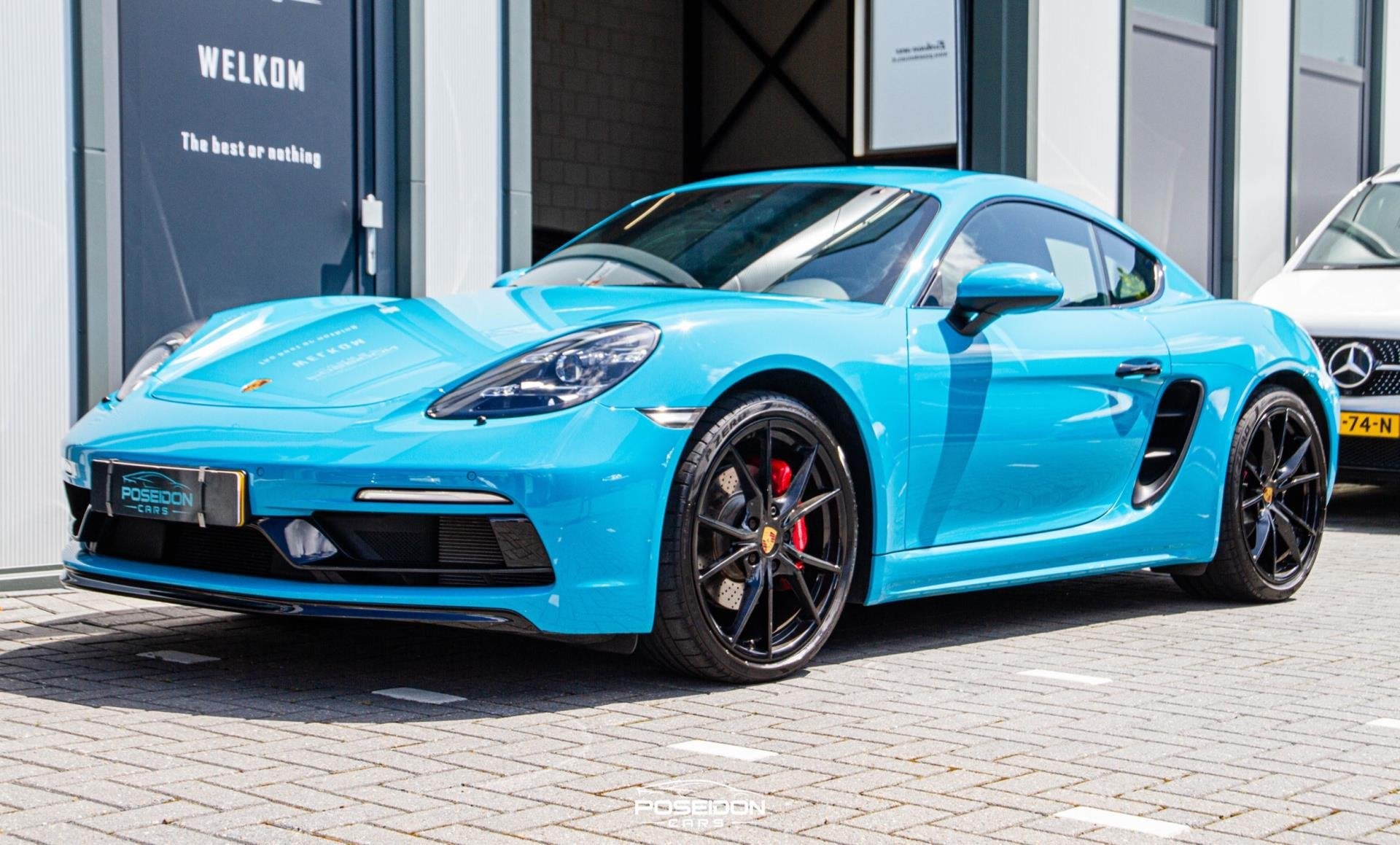 Porsche 718 Cayman S 2.5 ORIG NL | NAP | WEINIG KM, Auto's, Achterwielaandrijving, Gebruikt, Blauw, 84 €/maand
