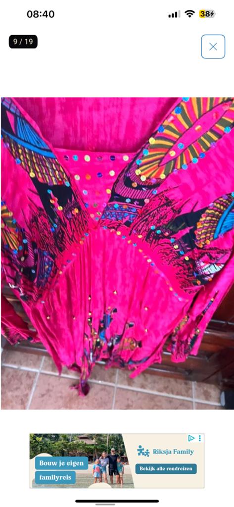 Design pink tribe motive dress/b glitter & bells / free size, Ophalen of Verzenden, Zo goed als nieuw