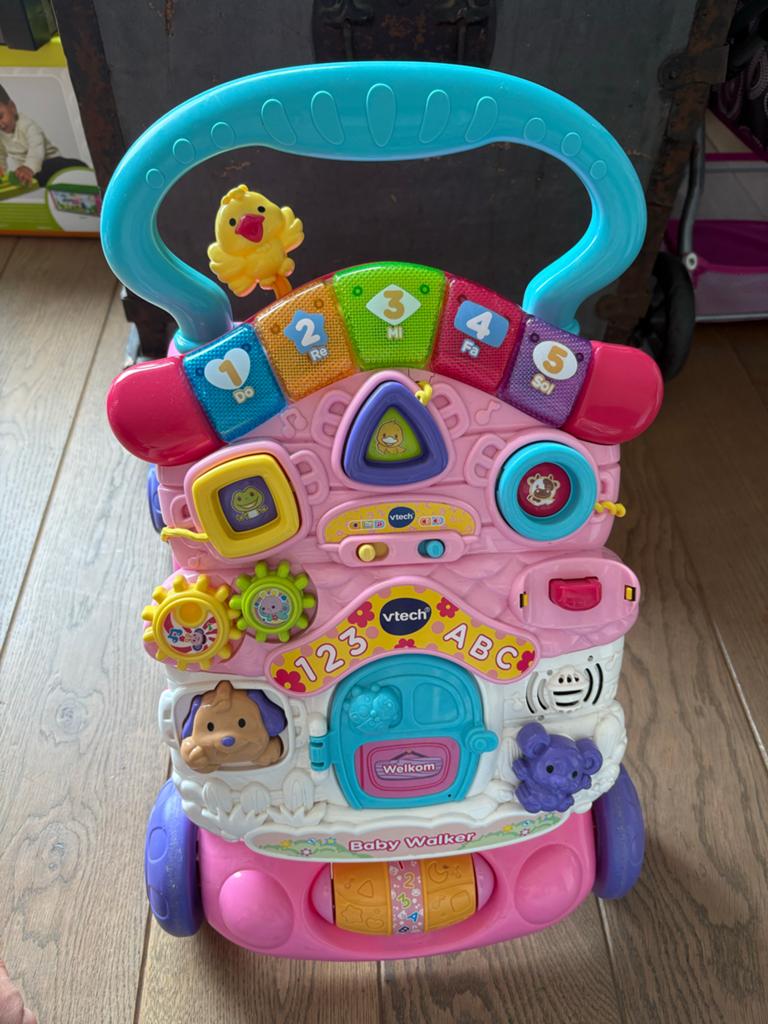 VTech Baby Walker Roze - Interactieve Loopwagen, Kinderen en Baby's, Speelgoed | Vtech, Ophalen, Zo goed als nieuw, 6 maanden tot 2 jaar