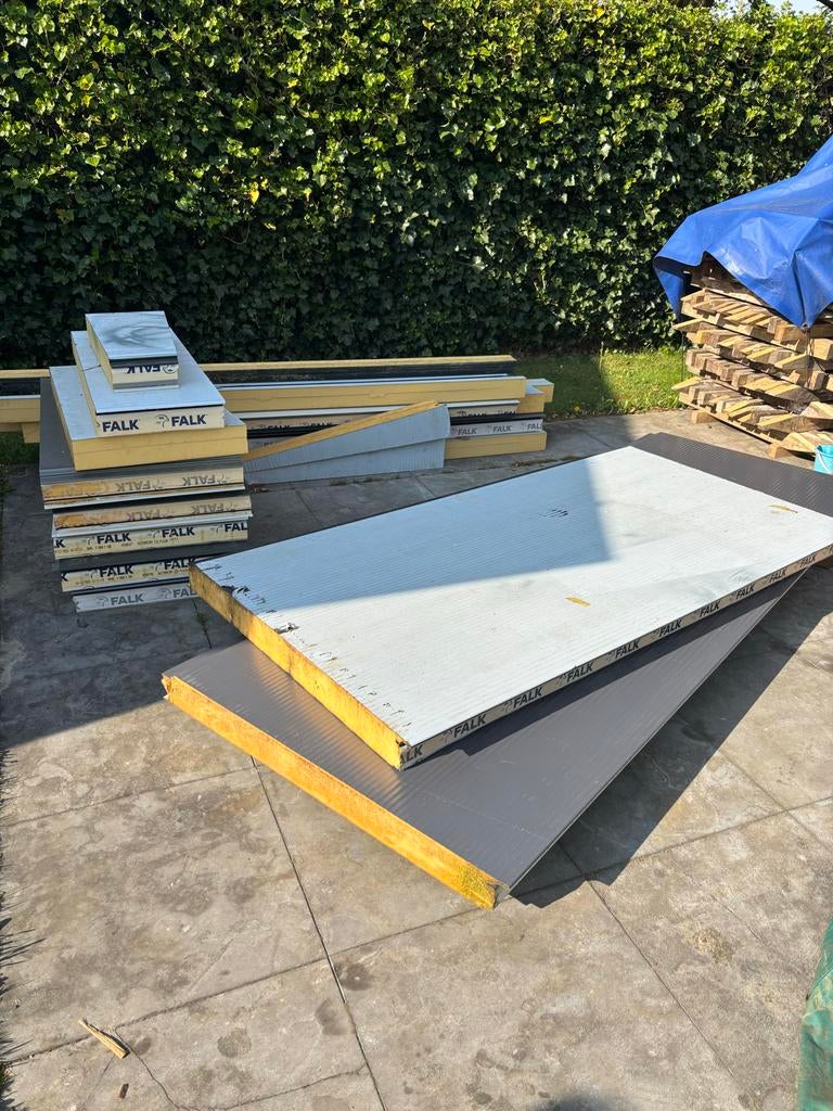 Sandwichpanelen 100mm - Overgebleven partij, Ophalen, Zo goed als nieuw, Hardschuim (Pir), 15 m² of meer