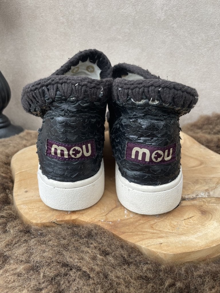 Originele leren Mou Boots, Verzenden, Zwart, Lage of Enkellaarzen, Zo goed als nieuw