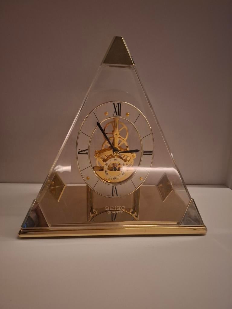 Seiko Piramide Skelet Klok - Quartz - Goudkleurig, Ophalen of Verzenden