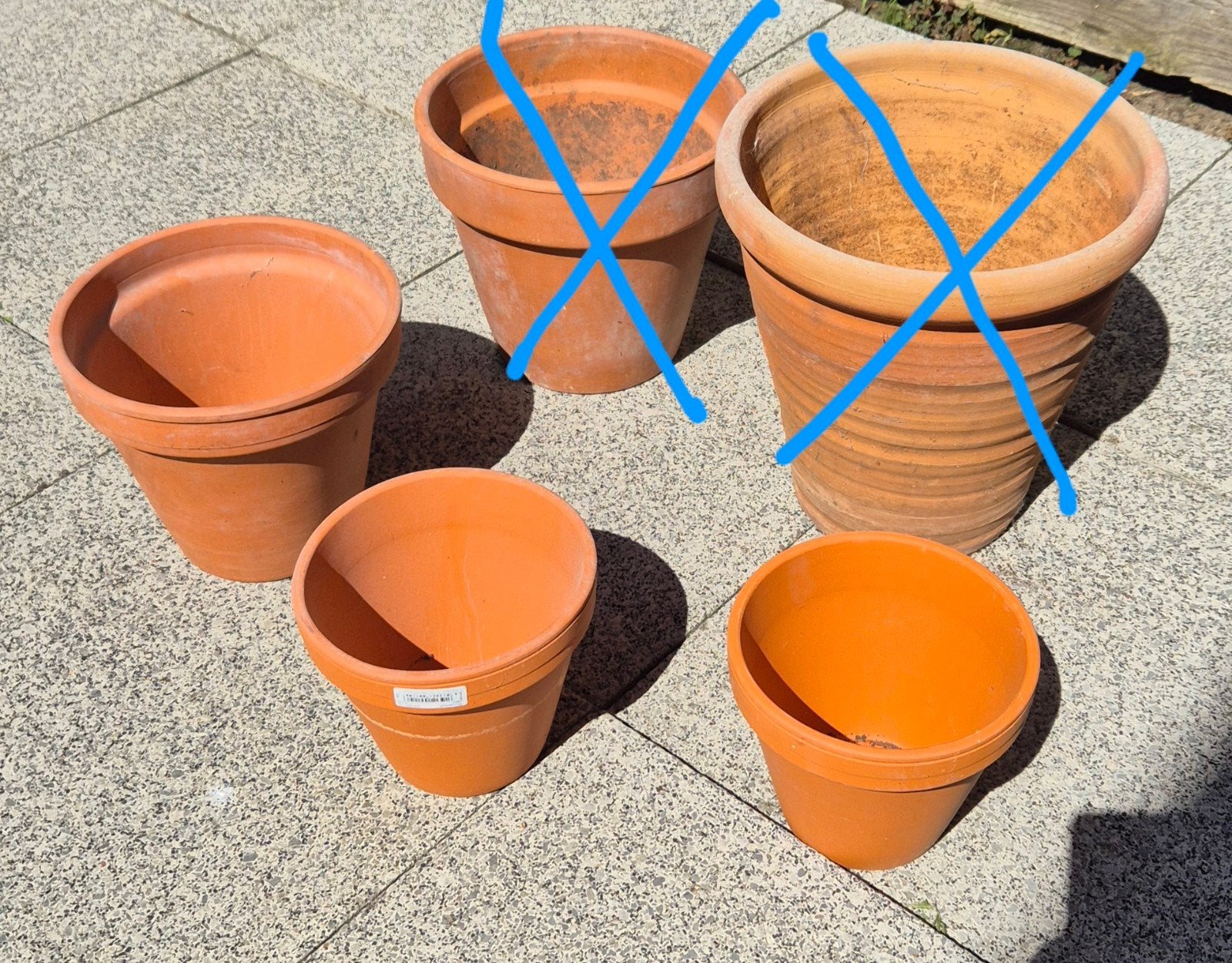 Terra Cotta potten, Tuin en Terras, Bloempotten, Ophalen, Gebruikt, Rond, Minder dan 40 cm