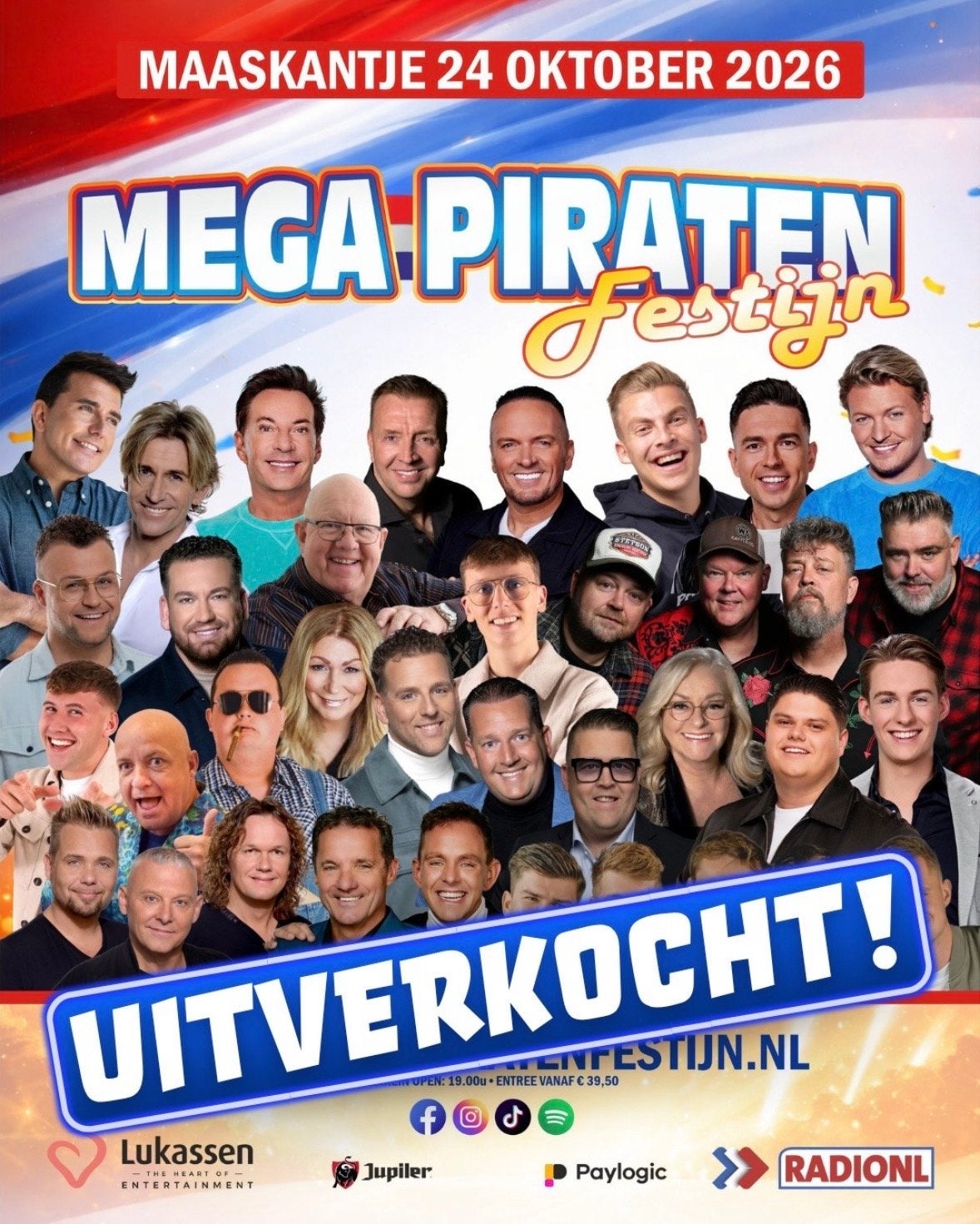 1 staanplaats kaartje voor Mega piraten festijn Maaskantje, Eén persoon