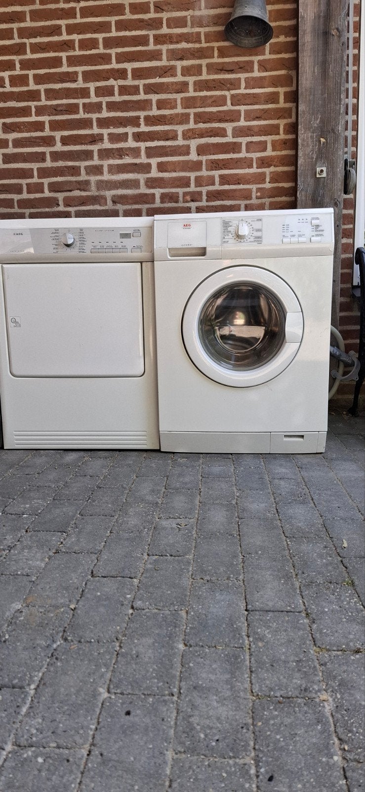 AEG Wasmachine & AEG wasdroger, Ophalen, 6 tot 8 kg, Gebruikt, Minder dan 85 cm