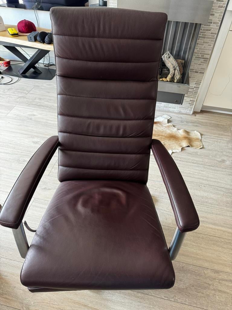 Fauteuil Gealux  Volo Max, Huis en Inrichting, Stoelen, Ophalen, Bruin, Leer, Zo goed als nieuw