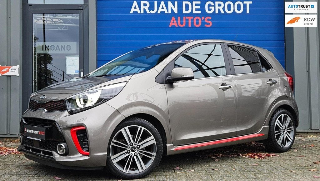 Kia Picanto 1.2 84PK AUTOMAAT GT-Line Clima Keyles Cruise Ca, Auto's, Kia, Gebruikt, 4 cilinders, Leder, Bedrijf