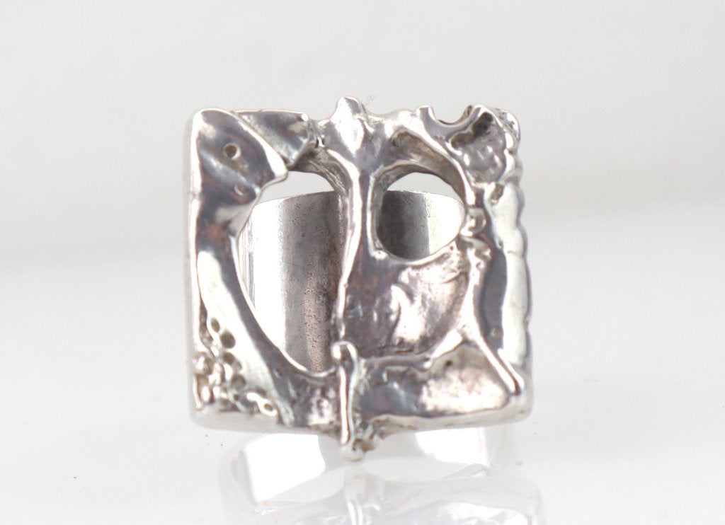 Vintage zilveren ring Juhls, Noorwegen jaren ‘60/’70, Sieraden, Tassen en Uiterlijk, Ophalen of Verzenden, Zilver, Ring