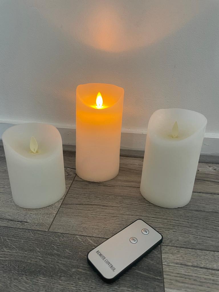 LED Kaarsen Set met Afstandsbediening - Wit, Kunststof, Wit, Ophalen of Verzenden, Zo goed als nieuw