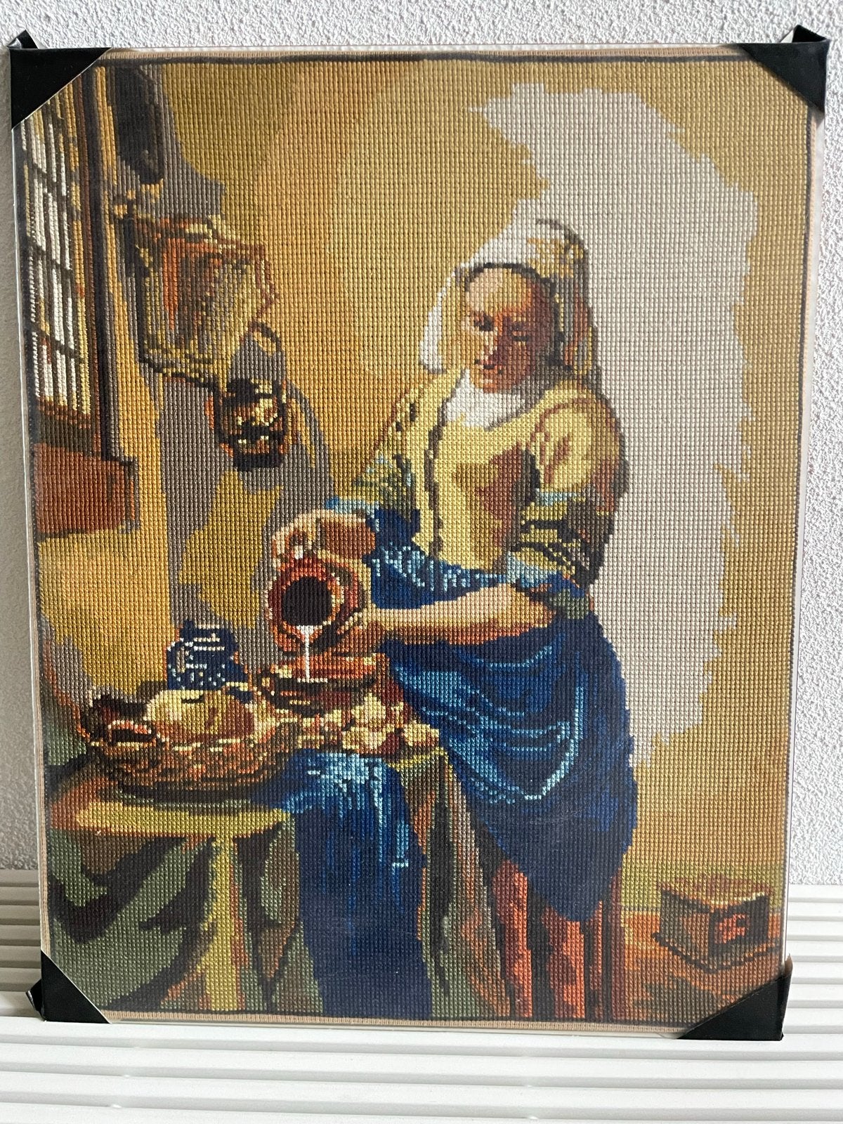 Borduurwerk 'Het Melkmeisje' van Johannes Vermeer, Antiek en Kunst, Ophalen of Verzenden