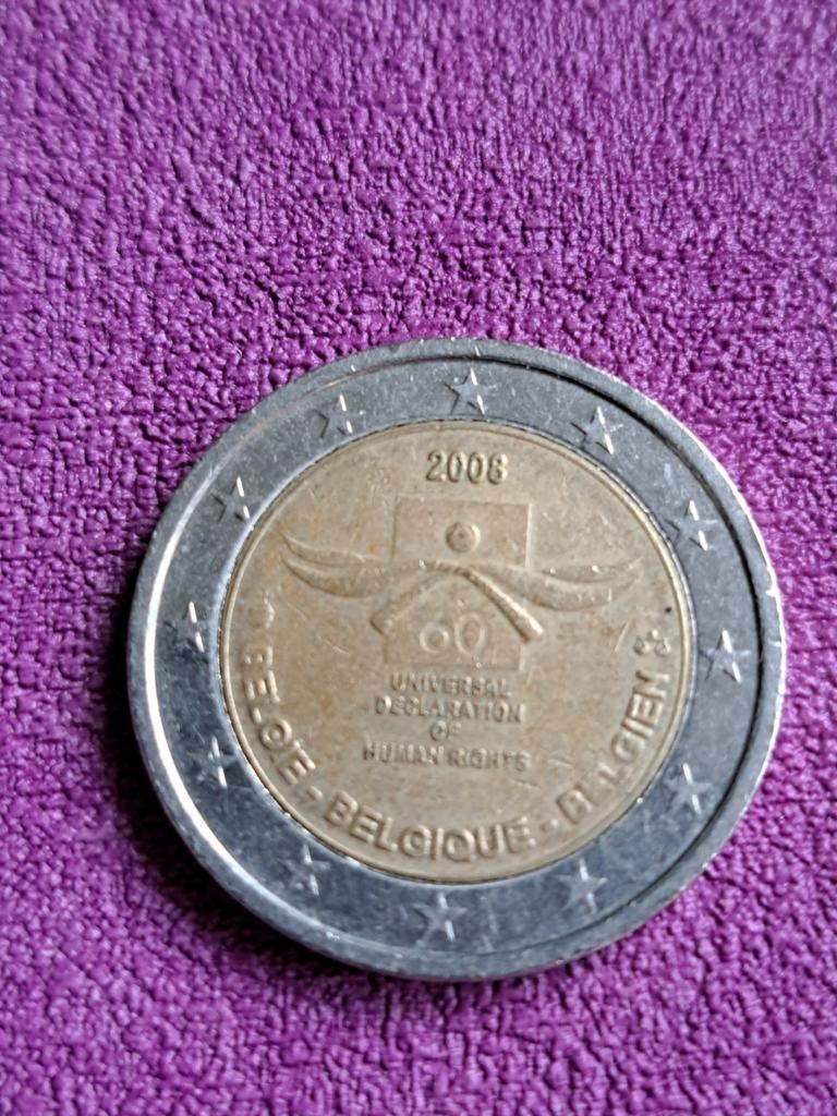 2 euro cc België 60 jaar Rechten van de Mens 2008, Ophalen of Verzenden, België, 2 euro