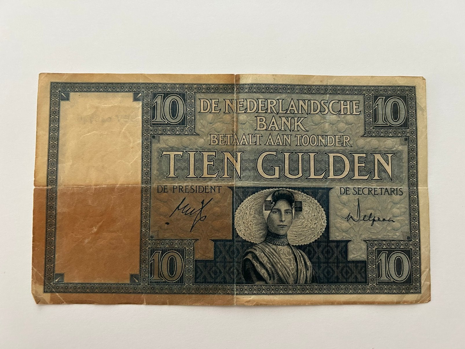 10 gulden biljet - 9 maart 1932 - BBV 046746, Ophalen of Verzenden, 10 gulden, Los biljet